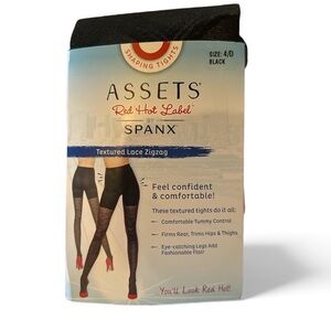 SPANX Black Textured Lace Zigzag Tights